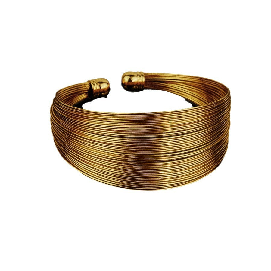 Wholesale cross-border women's copper wire minimalist bangle, fashion adjustable bracelet women's jewelry bangle