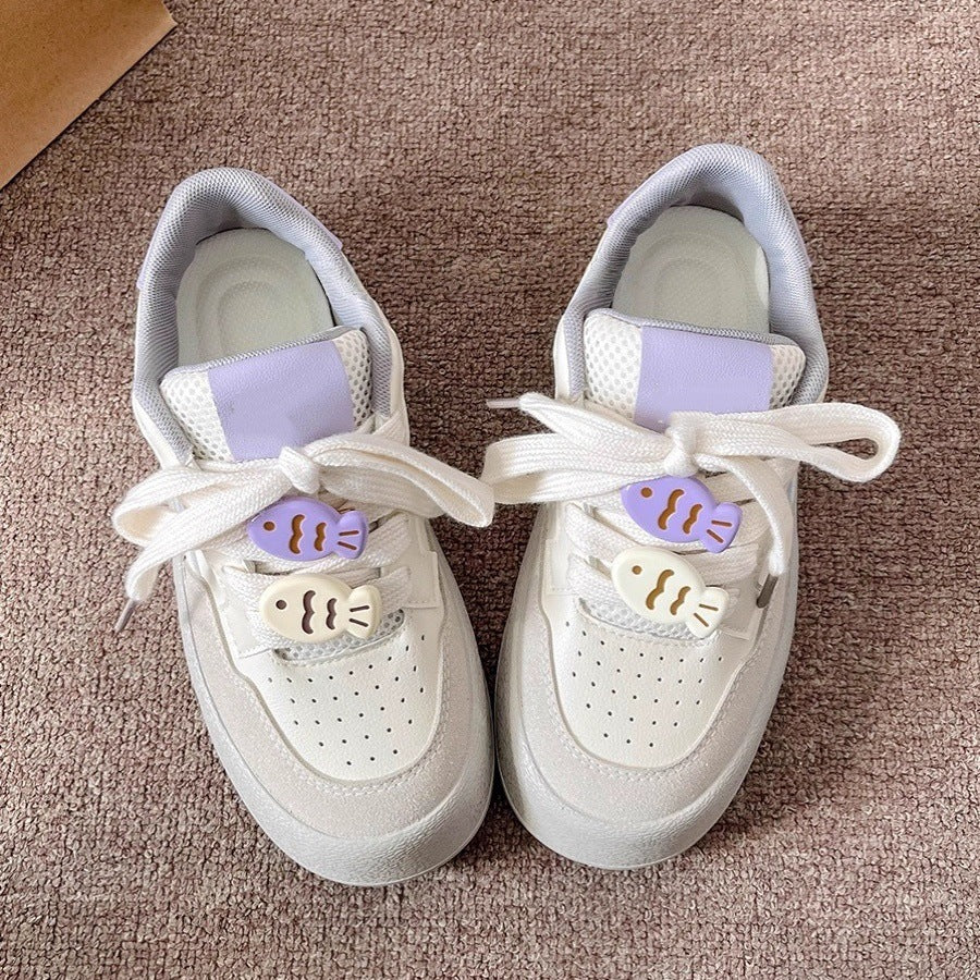 High-style summer casual sneakers for women, 2026 new arrivals, unique and versatile, chunky sole white sneakers