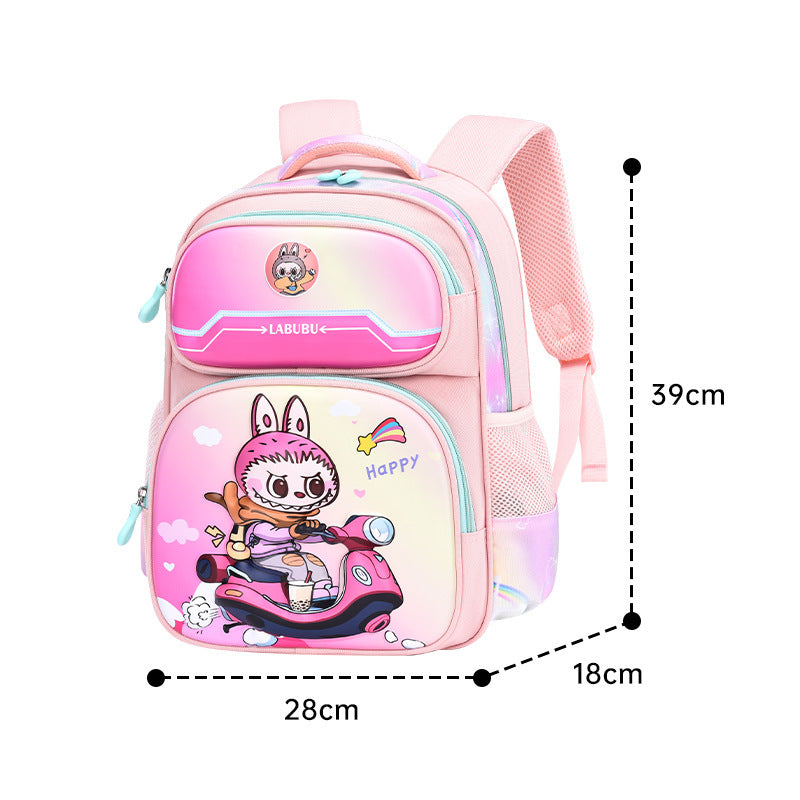 Labubu children's schoolbag new girls primary school students 2345th grade cartoon animation burden reduction ridge backpack