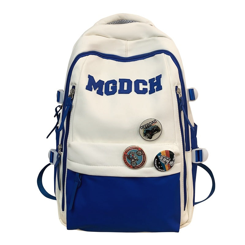 New middle and high school students backpack large capacity lightweight weight backpack simple and strong anti-splashing backpack