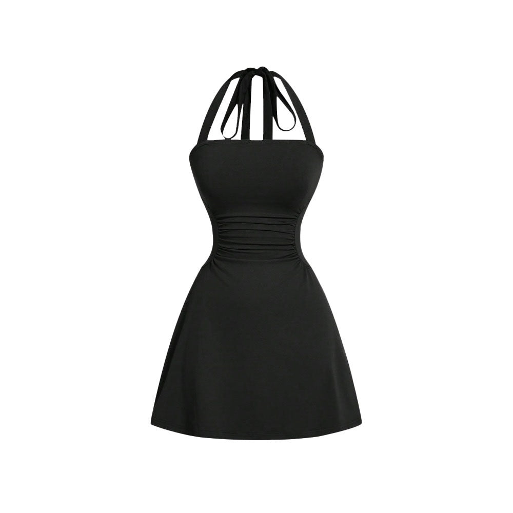 women's fashion: elegant & sexy halter dress - new spring/summer collection, slimming, high-waisted mini dress