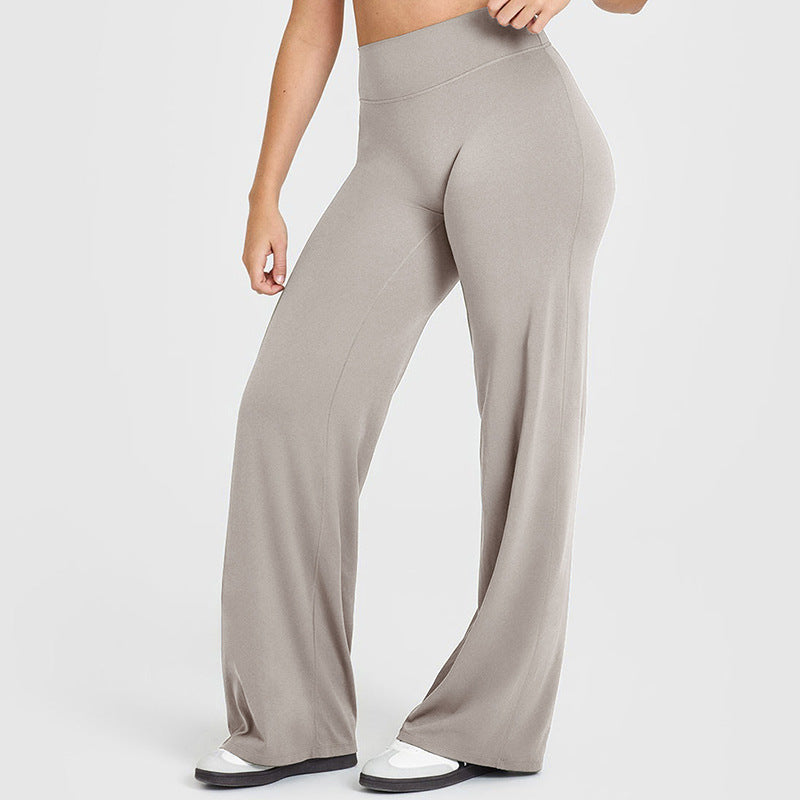 best selling straight-leg pants nude brushed sports casual yoga pants peach butt high waist large stretch fitness pants