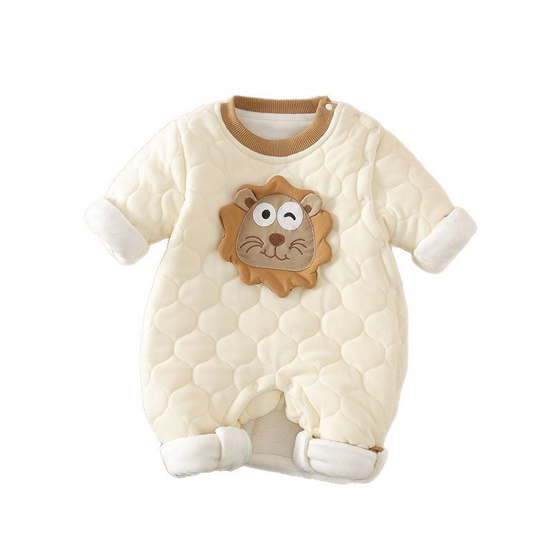 Autumn winter newborn baby one-piece clothes outwear rompers heattech baby boy and girl cartoon super cute clothes