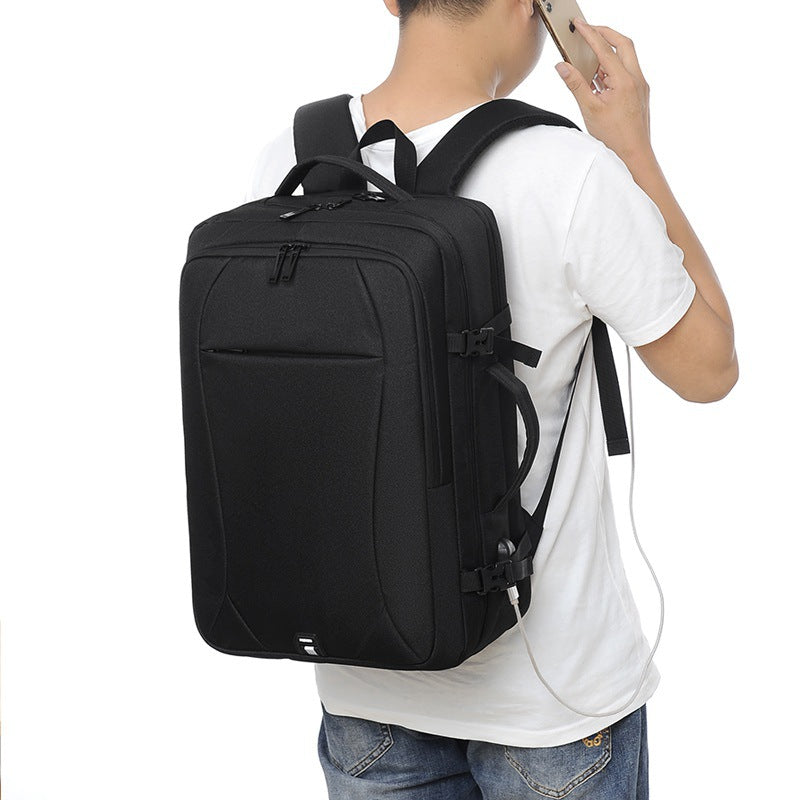 Cross-border custom logo men's fashion women's backpack, high-end commuting waterproof computer bag, lightweight travel backpack