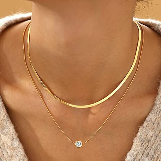Amazon cross-border new fashion cross heart coin zircon pendant multi-layer necklace jewelry trendy women's style