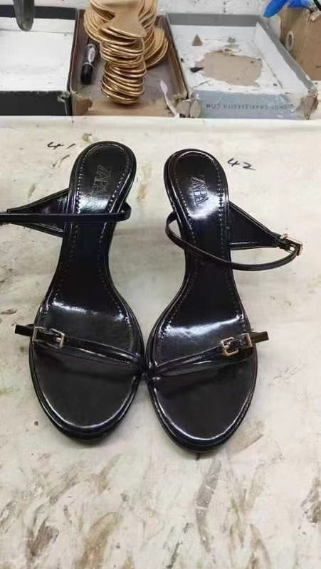 Za2024summernew arrival high-heeled one-strap sandals fashionfashioneasiest for matchoutwear women's sandals