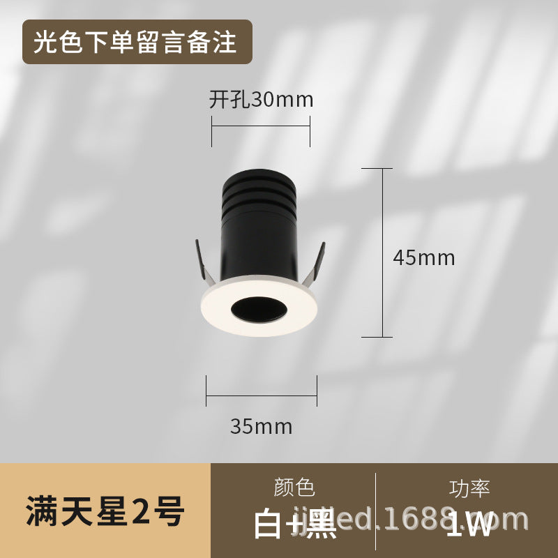 Factory direct sales LED spotlight embedded deep anti-glare 1W3W5W without main light Cabinet lighting LED spotlight thumb light