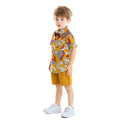 European and american summer new boys' bow tie floral cotton short-sleeve and shorts set - children's clothing cross-border baby set
