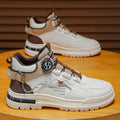 Boots men's high-top spring british style retromencasual leather shoes mid-top waterproofnon-slipworkwear boots