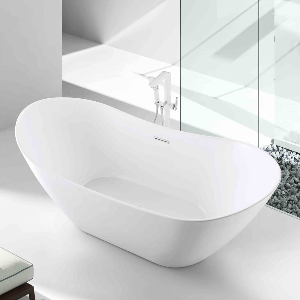Sannora bathroom small apartment acrylic crescent thin edge adult independent bathtub 1.5-1 meters