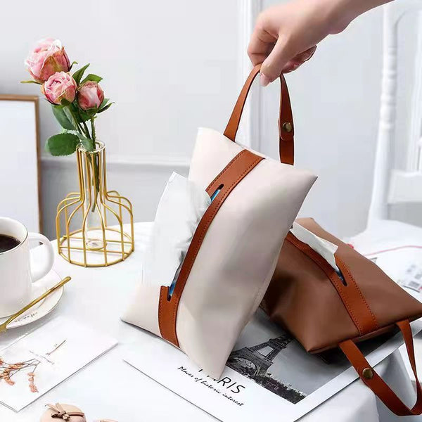 Premium high-value straps Car tissue box Home bathroom Restaurant leather pumping carton ins Universal bag