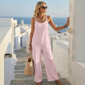 Amazon european new arrival  fashion striped casual vacation jumpsuit summer women's