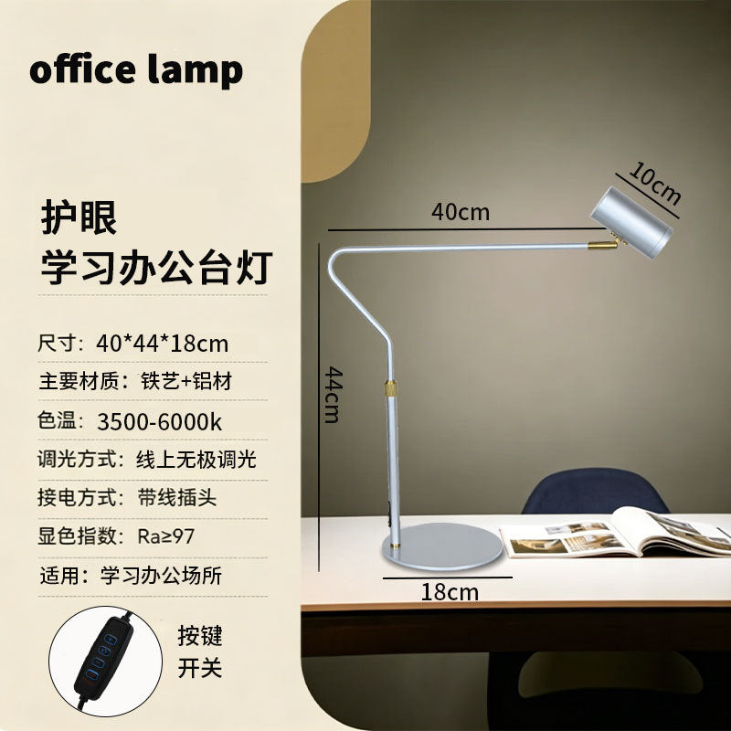 Retractable led desk lamp - dimmable, color temperature adjustable, usb powered, minimalist design for living room, bedroom, eye protection, study, and office