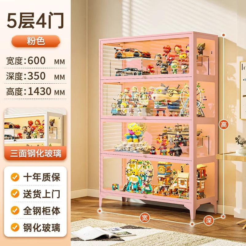 Glass display cabinet for figures, lego, home blind box models, display rack, storage, transparent display cabinet, dustproof storage