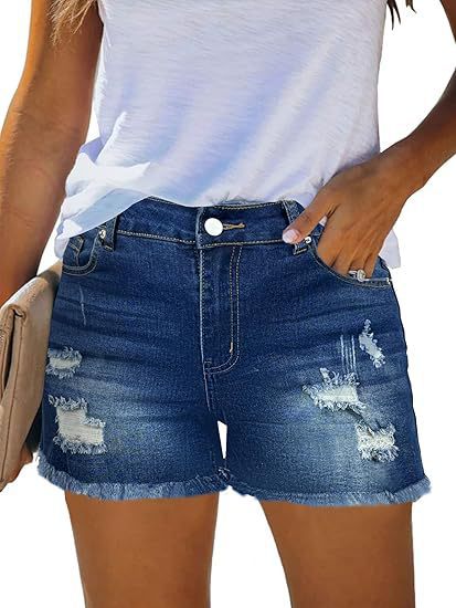 European and American   high-waisted denim shorts for women's summer 2025 new ripped and thin versatile rough edge hot pants tide
