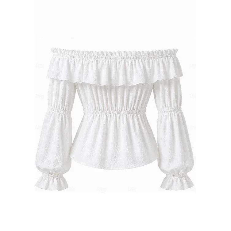 chic shirt women's new arrival small fragrant style ruffles cross collar sweeteleganteasiest for matchtops