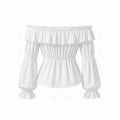 chic shirt women's new arrival small fragrant style ruffles cross collar sweeteleganteasiest for matchtops