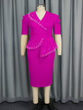 Am041035new arrivalexport beading rufflesdress cross-border party elegant hip skirt dresses