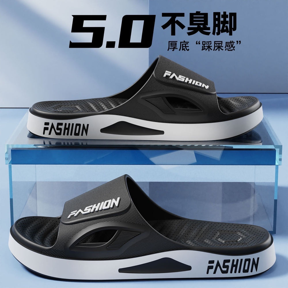 New arrival: men's athletic slides - trendy summer sandals for outdoor wear, beach, home, and bath. thick-soled, one-strap design