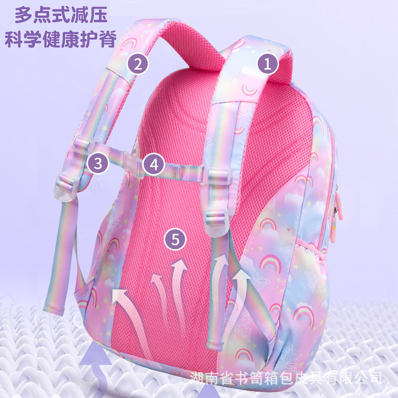 Shaodong School Bag Factory New Primary School School Bag 13th and 6th Grades Lightweight Burden Reduction Girls Backpack Wholesale