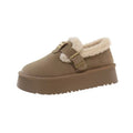 Thick sole birkenstock short snow boots for women fleece-linedheattechpopular slip-on autumn winter2025new arrival bean cotton shoes
