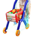 Kids shopping cart baby supermarket trolley with seat - girl's fruit and vegetable basket kitchen play house toy