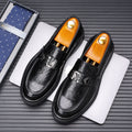 Genuine leather shoes for men autum breathable business formal wear british style loafers slip-on black casual shoes