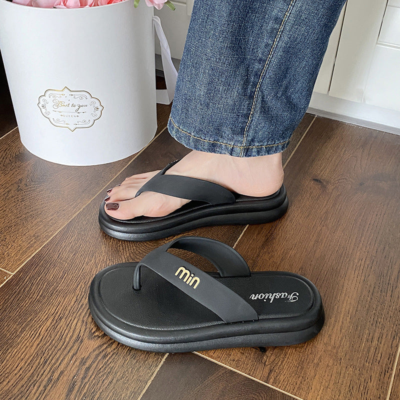 Women's thong sandals - summer 2026 new fashion thick sole french style - perfect with skirts, casual flip-flops, beach sandals