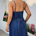new arrivals: plus size a-line denim midi dress for , , and european & american markets
