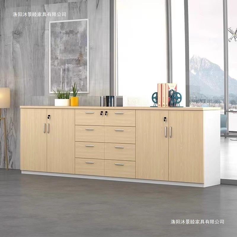 Office file cabinet partition cabinet wooden wall-mounted information cabinet table side tea cabinet with lock storage low cabinet storage cabinet