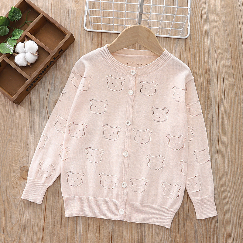 children's cardigan summer thin air conditioning shirt knittingoutwear boys girls outer shawl sunscreen tops