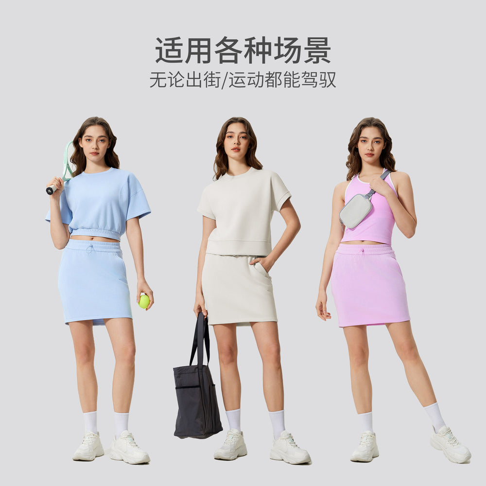 New summer sports skirt women's fitness yoga slimming midi skirt soft skin-friendly versatile tennis skirt d25026