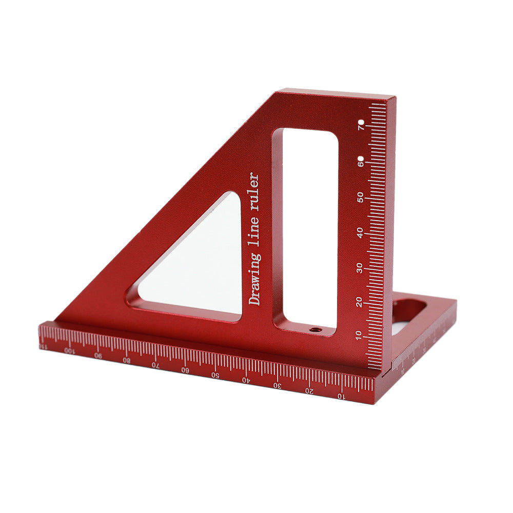 45 ° ruler 90 ° ruler aluminum alloy drawing ruler woodworking scribing ruler scale triangle ruler woodworking tools