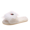 plus size rhinestone cotton slippers women's plush home slippers one-word fur slippers fall and winteroutwear slippers wholesale