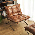 Barcelona chair - vintage style living room hotel sofa recliner - retro designer cigar chair - ohm single chair