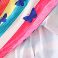 Kids' flutter sleeve dinosaur tie-dye butterfly rainbow a-line dress