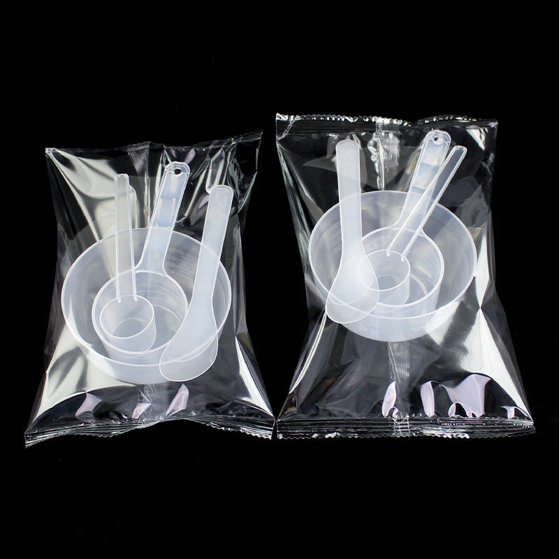 Wholesale facial mask bowl set - 4-piece kit with mask stick, mixing bowl, and spoon - individually packaged mask application tools