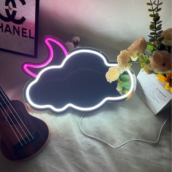LED mirror neon Kulomie makeup mirror acrylic luminous light bedroom bathroom ambient light room layout