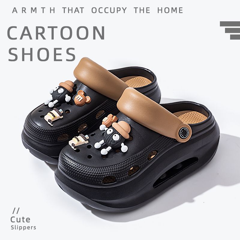 2025 new women's wedge platform clogs - summer outdoor wear, thick sole, two-wear style, chunky heel, non-slip beach sandals & slippers