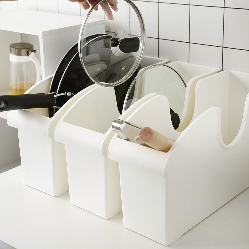 Kitchen with pulley lid rack storage rack plastic pot storage rack storage box storage rack 66128