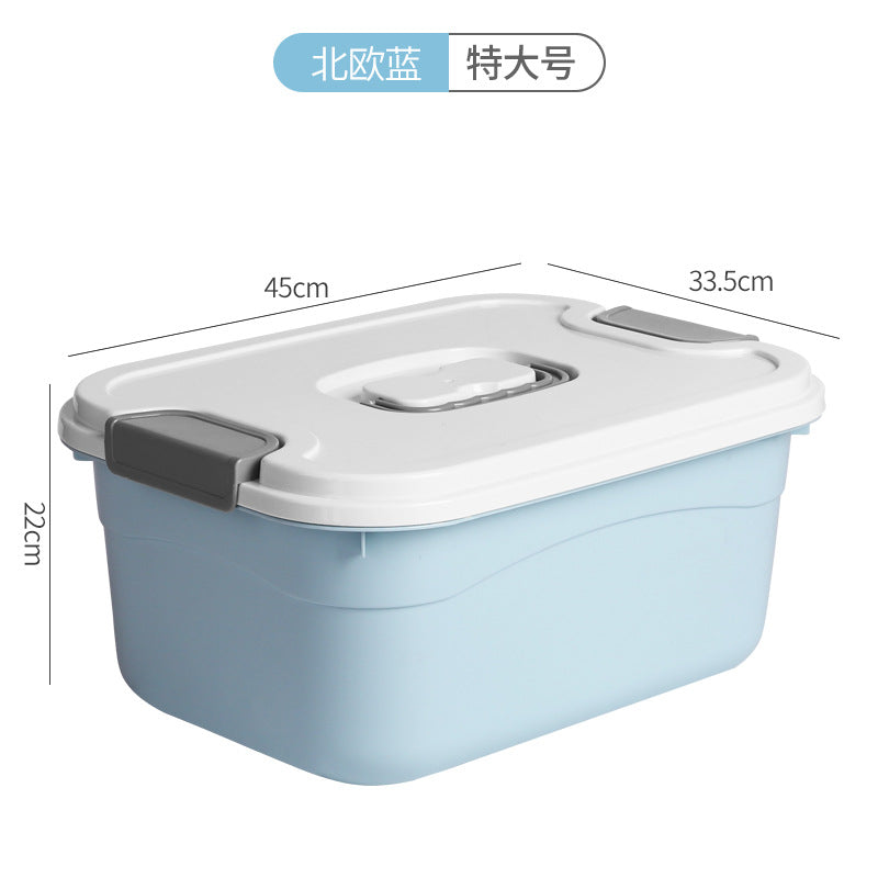 Storage Box Plastic Clothes Organizing Box Covered Portable Storage Box Extra Large Household Toys Snack Storage Box