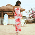 European and american summer bestseller: -approved travel & vacation dress - beach-ready, designer-print maxi dress