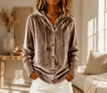 fashion cross-border export women's independent station gold velvet loose button long sleevessweatshirttops with hood