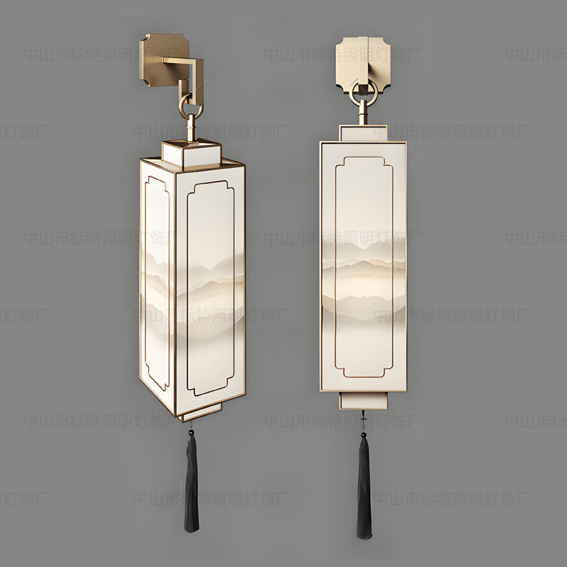 New chinoiserie wall lamp modern chinoiserie house tea house hotel project corridor aisle wall lamp bedside lamp