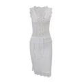 European and american women's clothing  spring new collection: sweet & sexy lace trim tie-up top with bodycon mini skirt set