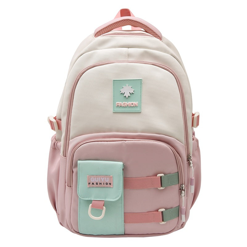 New casual backpack Korean version large capacity junior high school student schoolbag simple Japanese Korean version couple backpack