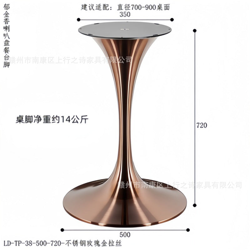 Tulip stainless steel hardware bedside table hotel b&b engineering horn feet light luxury living room corner table factory wholesale
