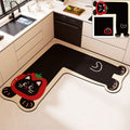 Kitchen floor mat corner l-shaped non-slip oil-proof mat diatom mud absorbent foot mat stain-resistant wipeable no-wash corner carpet