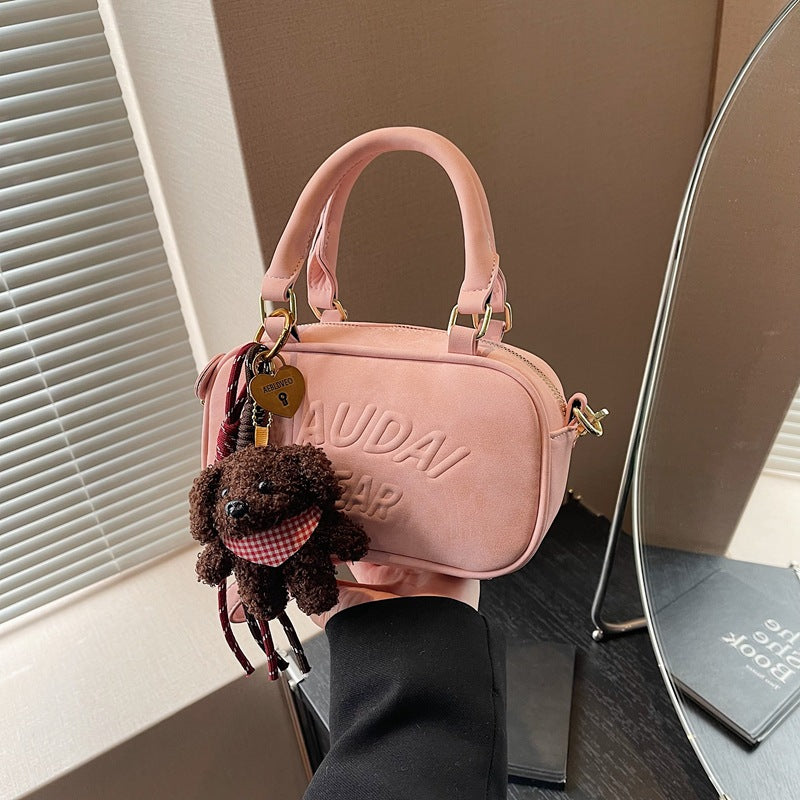 Bowling bag 2025 new women's bag fashion versatile portable personalized box bag cosmetic bag versatile shoulder bag