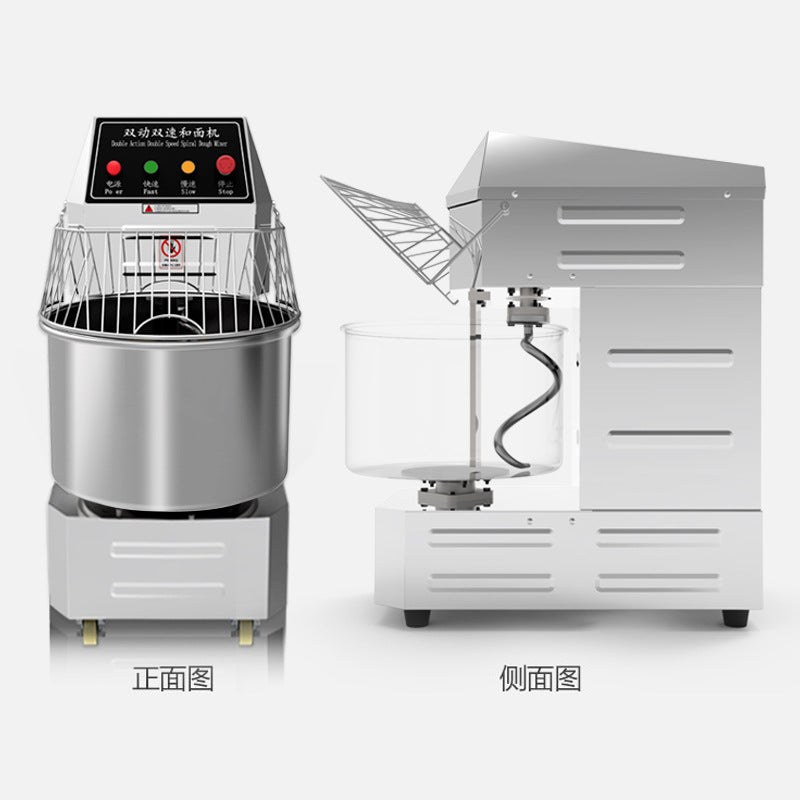 Two-speed double-action dough mixer commercial 10/15/ 25kg dough mixer stainless steel egg whisk fully automatic mixer